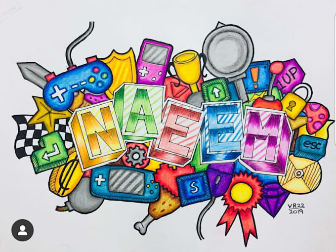 create graffiti in your name with doodles