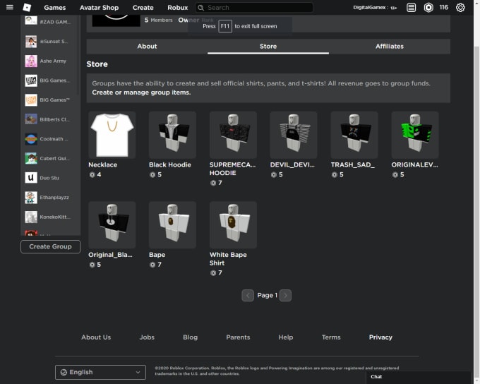 Add Clothes To Your Group By Digitalgamex Fiverr - how to add clothing to your roblox game