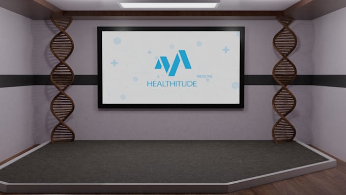 create a virtual set or 3d model of a virtual studio