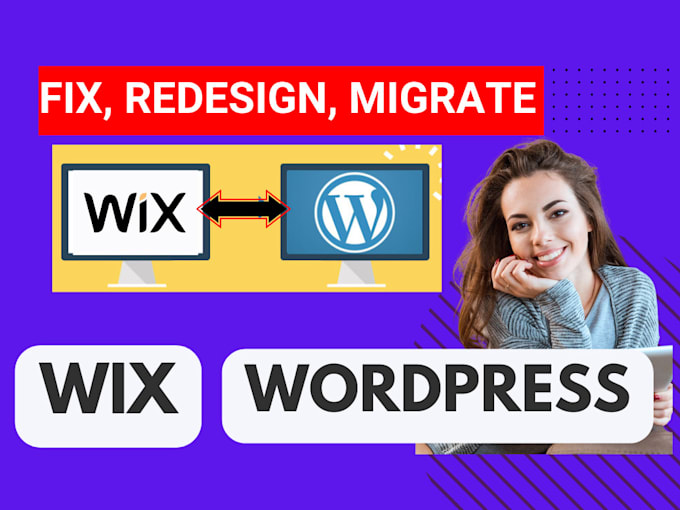 create, redesign, customize, transfer, migrate wordpress wix