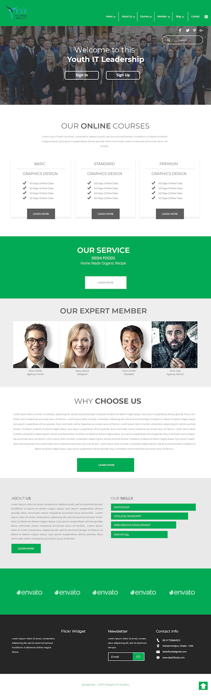 create psd UI UX template for website