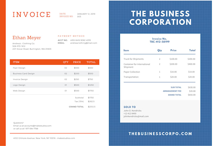 design attractive invoice or receipt
