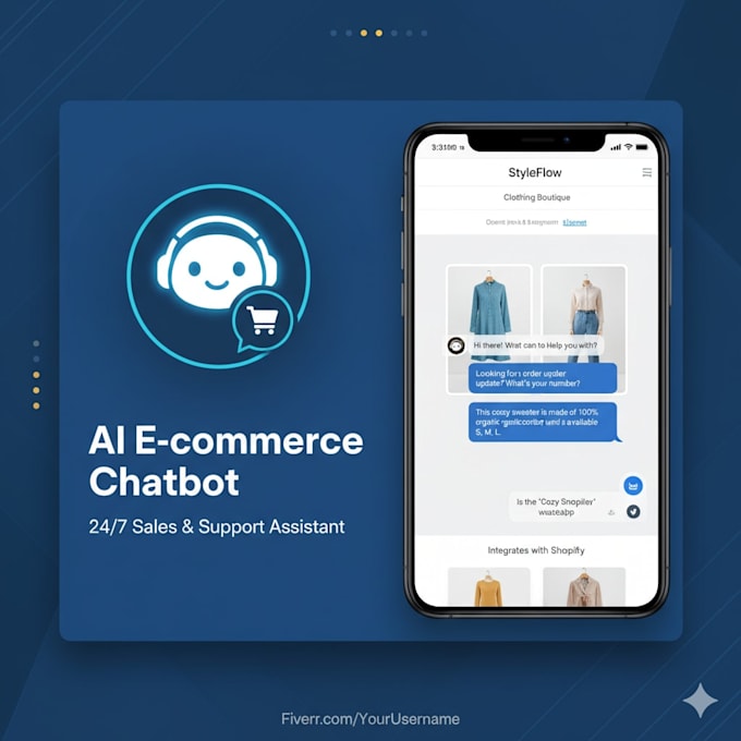 create ai ecommerce chatbot for shopify whatsapp or website support