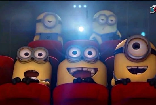 do funny minions movie tv theater intro with your text and logo in 12hrs