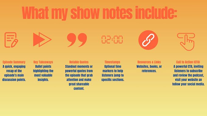 write amazing podcast show notes, blog posts and summaries for your podcast