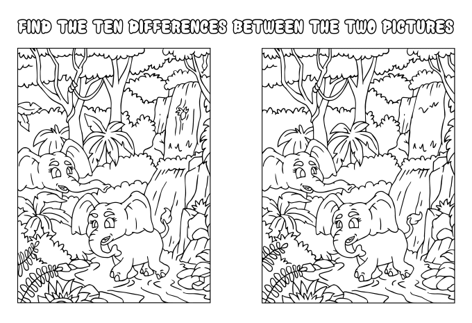 Give you 20 find the difference pages for your coloring book by