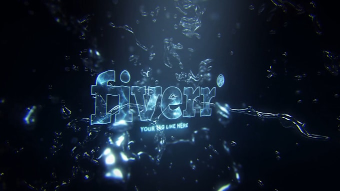 create water splash ocean wave intro logo for your business