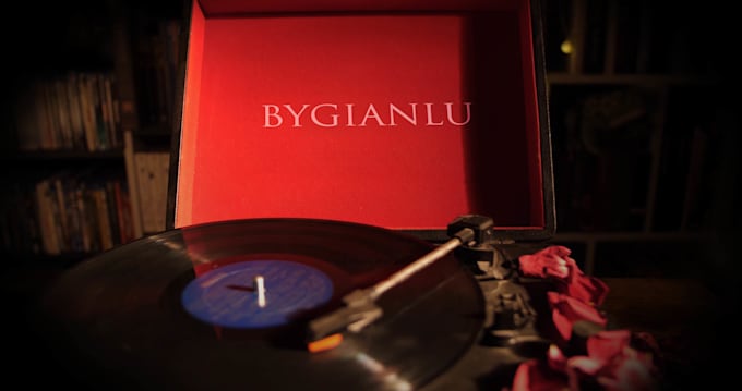 put your logo on a romantic vinyl record