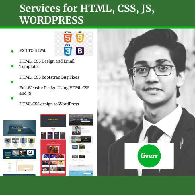 Design responsive website using html, css, bootstrap and js by F ...