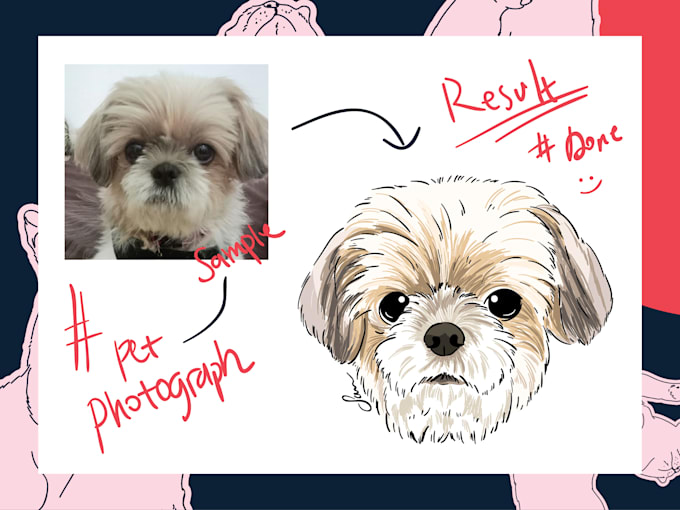 vector illustration dog cat animal pet cartoon portrait