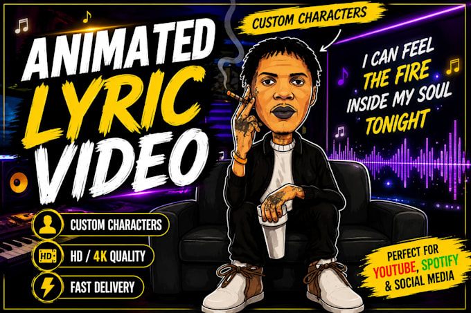 create animated lyric videos with custom characters