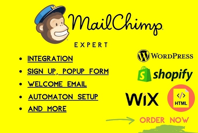 integrate mailchimp with wordpress wix squarespace website