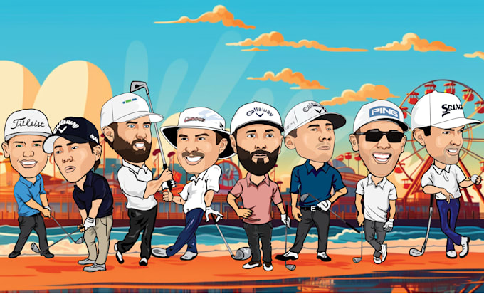 do a couple, team ,and group cartoon caricature for you