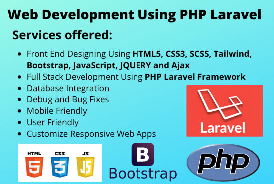 build a full stack laravel website with database and rest API