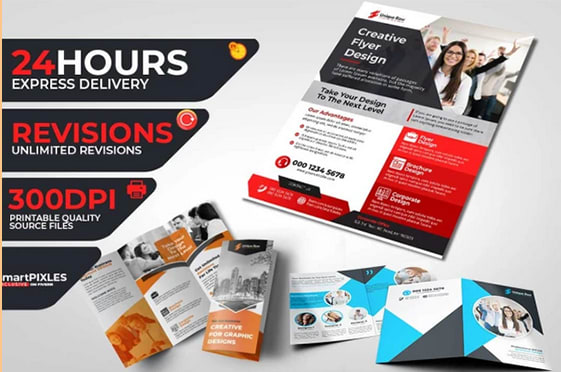 make a flyer, postcard, bifold, trifold, brochure, catalog design