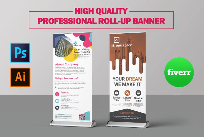 Do high quality eye catching roll up banner design by Masudab009