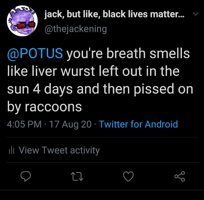 write mean tweets at someone you do not like