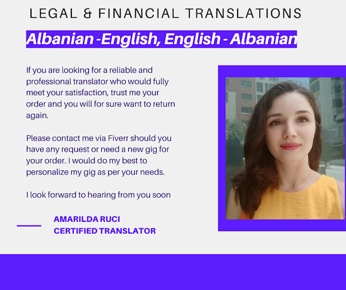translate legal and business text into albanian