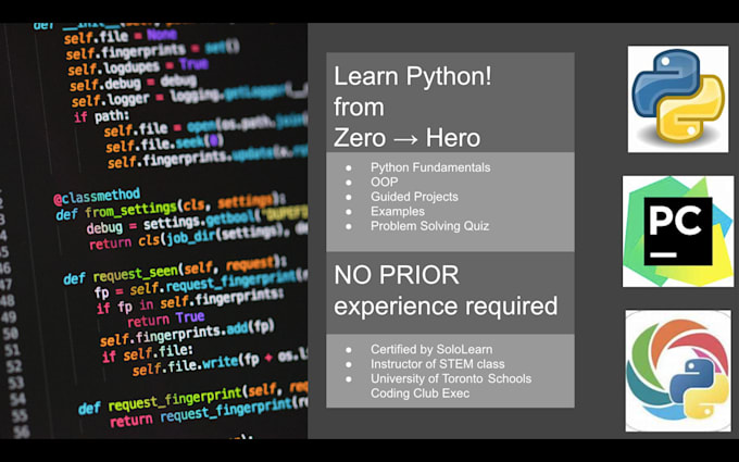 Teach you python from zero to hero by Thechaso | Fiverr