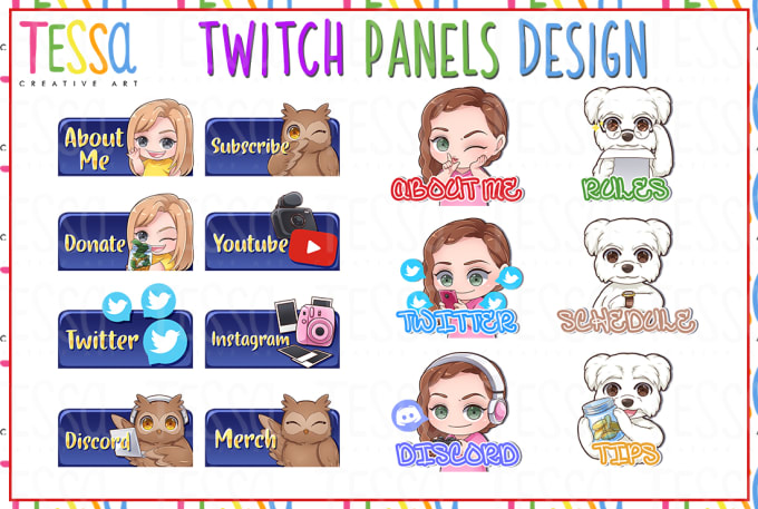 draw and design your chibi twitch panels