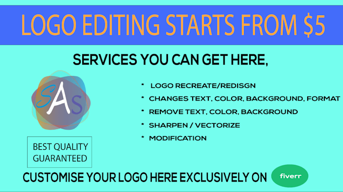 create, edit, recolor, redesign, vectorize your logo design