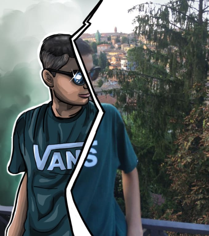 Half Face Drawing In Cardboard Style By Miketutorial Fiverr