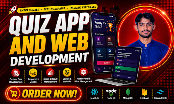 develop a professional quiz app or quiz web for you