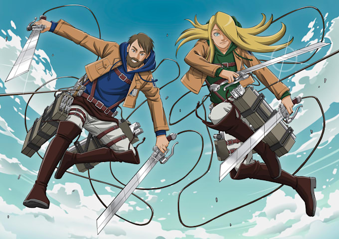 draw anything in anime style, naruto, bnha, db, aot,and more