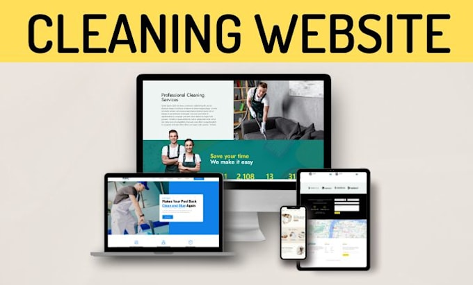 design cleaning business website for house, offices, apartments, pools, etc