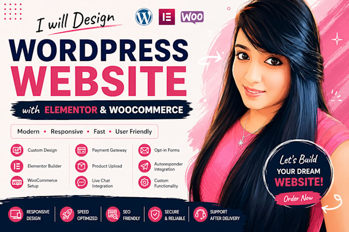 design a wordpress website with elementor and woocommerce