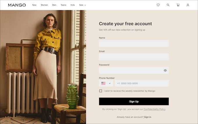 design UI UX for your mobile app or website