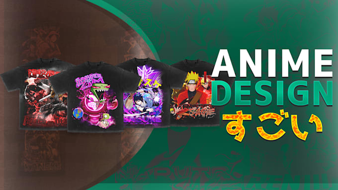 design an anime theme graphic for your tee