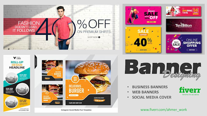 design attractive banners, web banner, and cover image