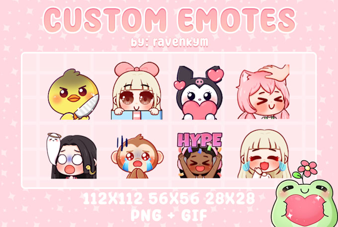 make cute animated emotes for twitch, discord, youtube