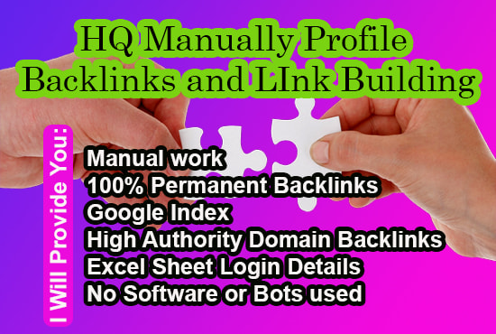 do manually HQ profile backlinks and link building for SEO