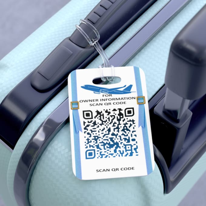 Create personalized luggage tag qr code by Goldgolan Fiverr