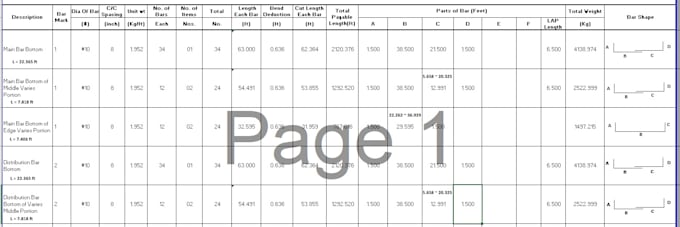 create bar bending schedule bbs for your structural drawings