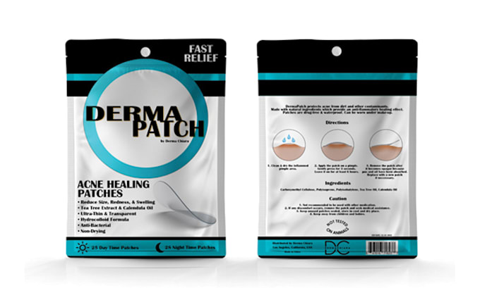 design face mask sachet pouch bag and mockup