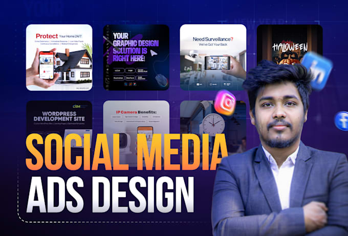 design creative social media post, facebook ads, meta ad images