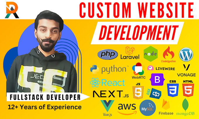 develop a custom website with react, node, php, laravel, wordpress or shopify