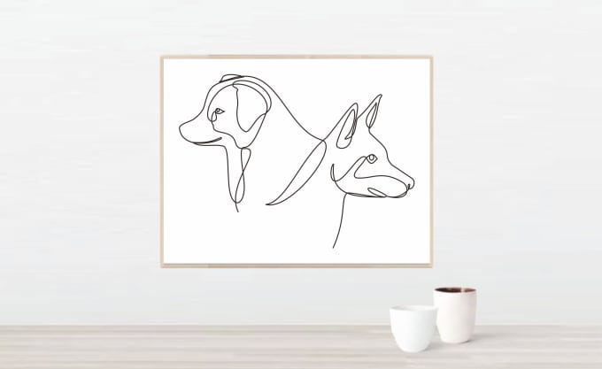 Draw your pets single line art by Wachied13 | Fiverr