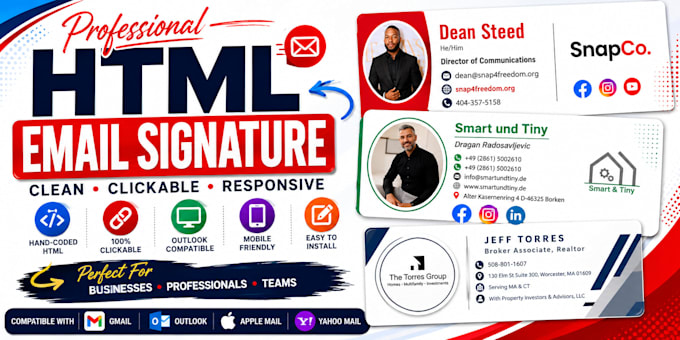 create a clickable HTML email signature for gmail and outlook