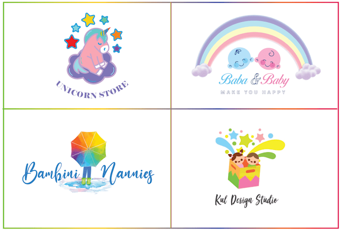do children baby products and baby shower logo design