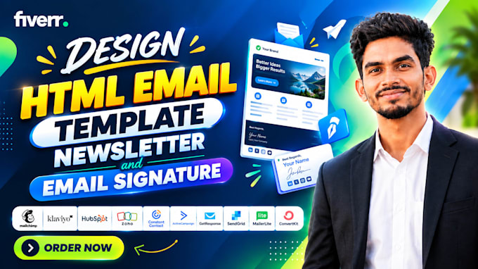 design HTML email template newsletter and email signature