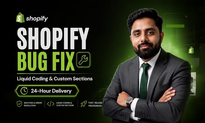 fix shopify bugs, liquid code errors, and add custom sections