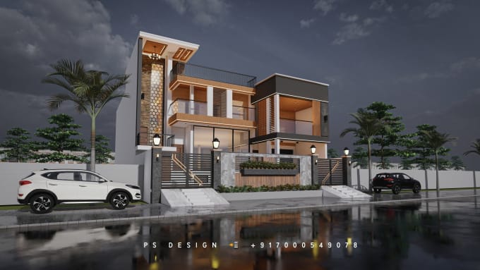 design your 3d elevation in sketchup