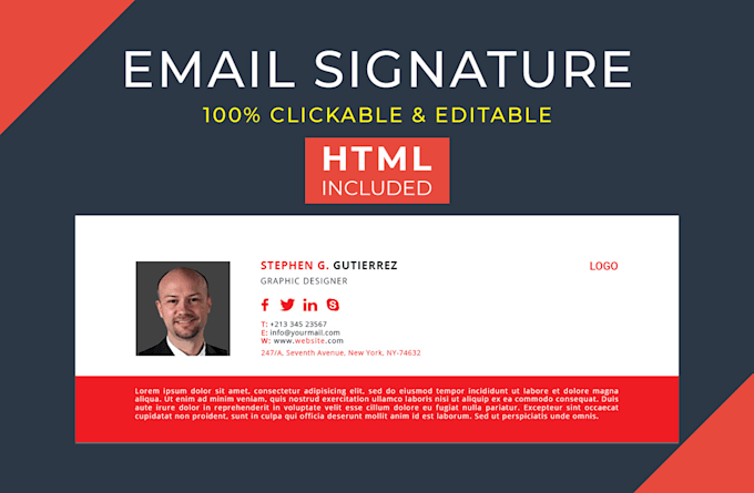 Design professional clickable html email signature by Climaxus | Fiverr
