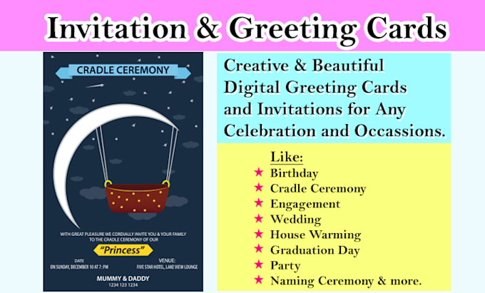 design marriage birthday invitations and greetings