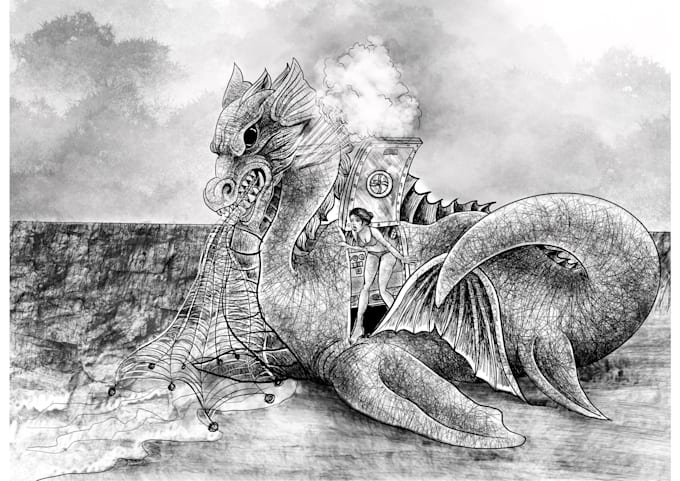 make illustration and storybook and comic, horror, halloween