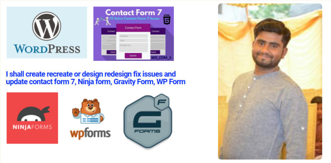 create update or fix gravity, ninja, cf7, wp form wordpress
